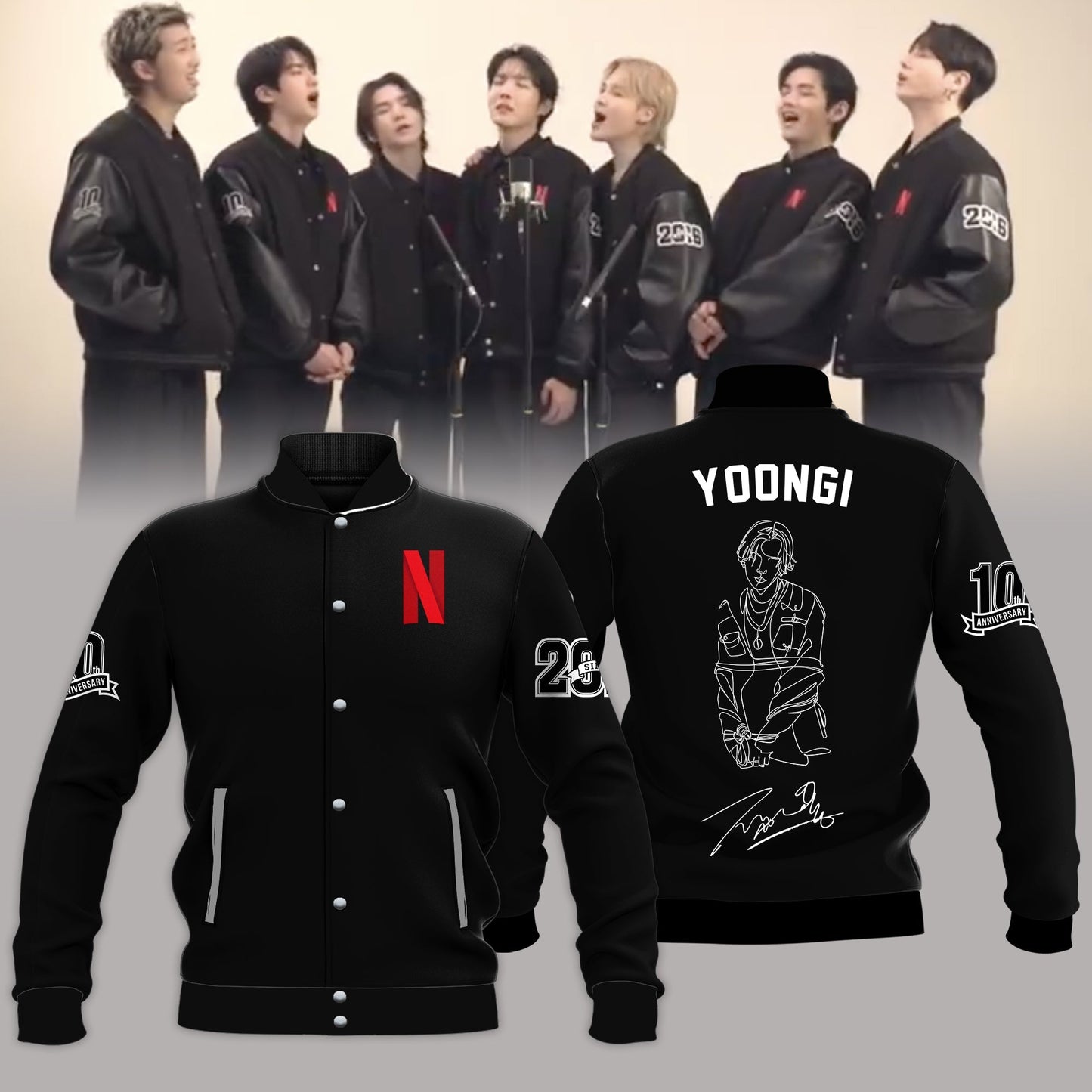 Yoongi 10th Anniversary Limited Edition Baseball Jacket