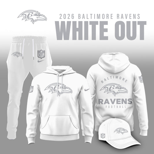 Baltimore Ravens 2026 White Out Limited Edition Hoodie