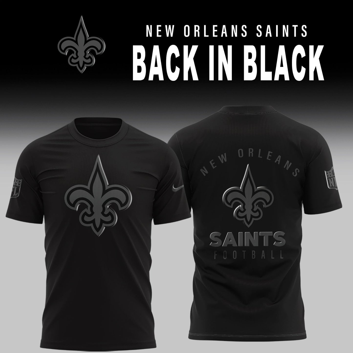 New Orleans Saints 2025 Back In Black Limited Edition Combo TShirt