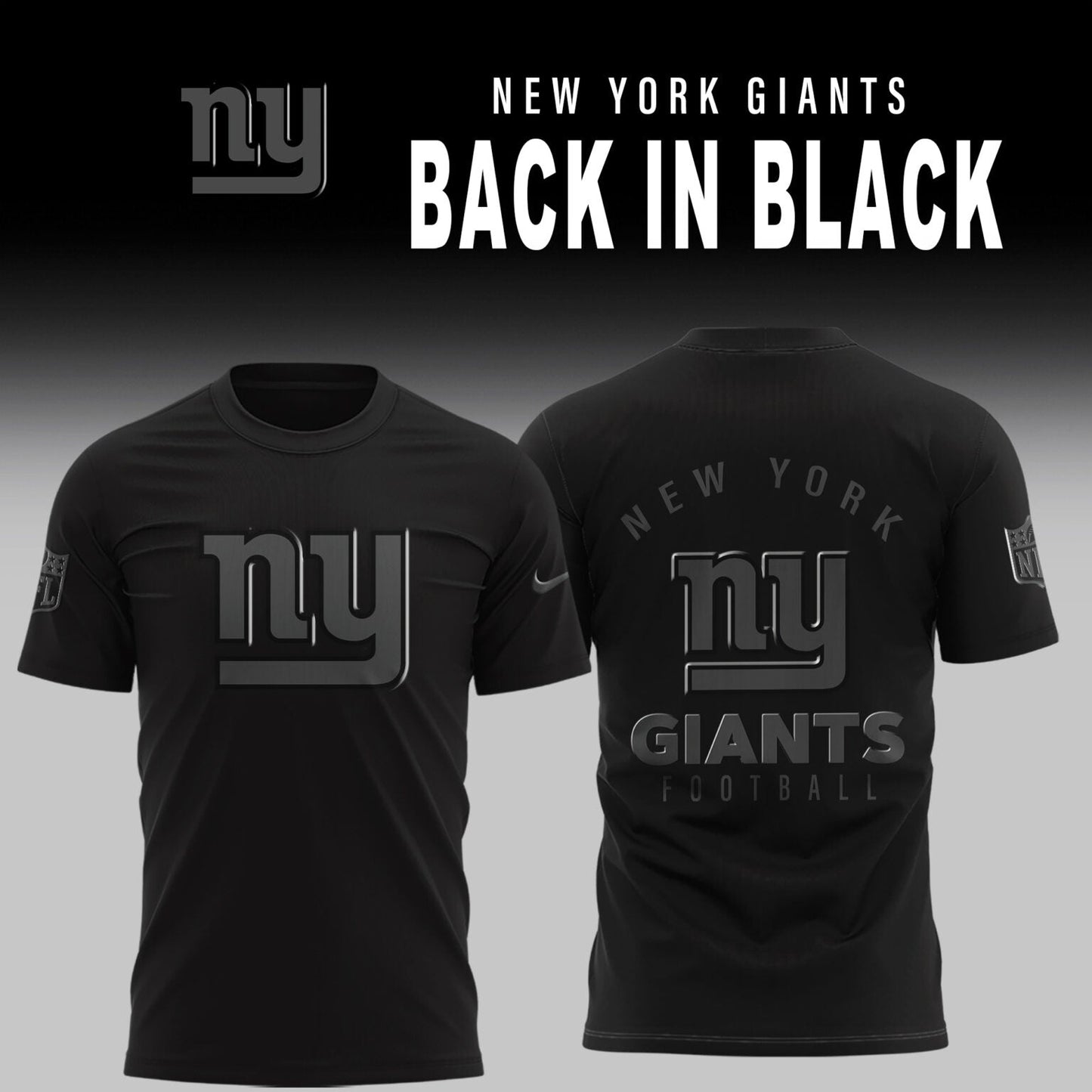 New York Giants 2025 Back In Black Limited Edition Combo TShirt