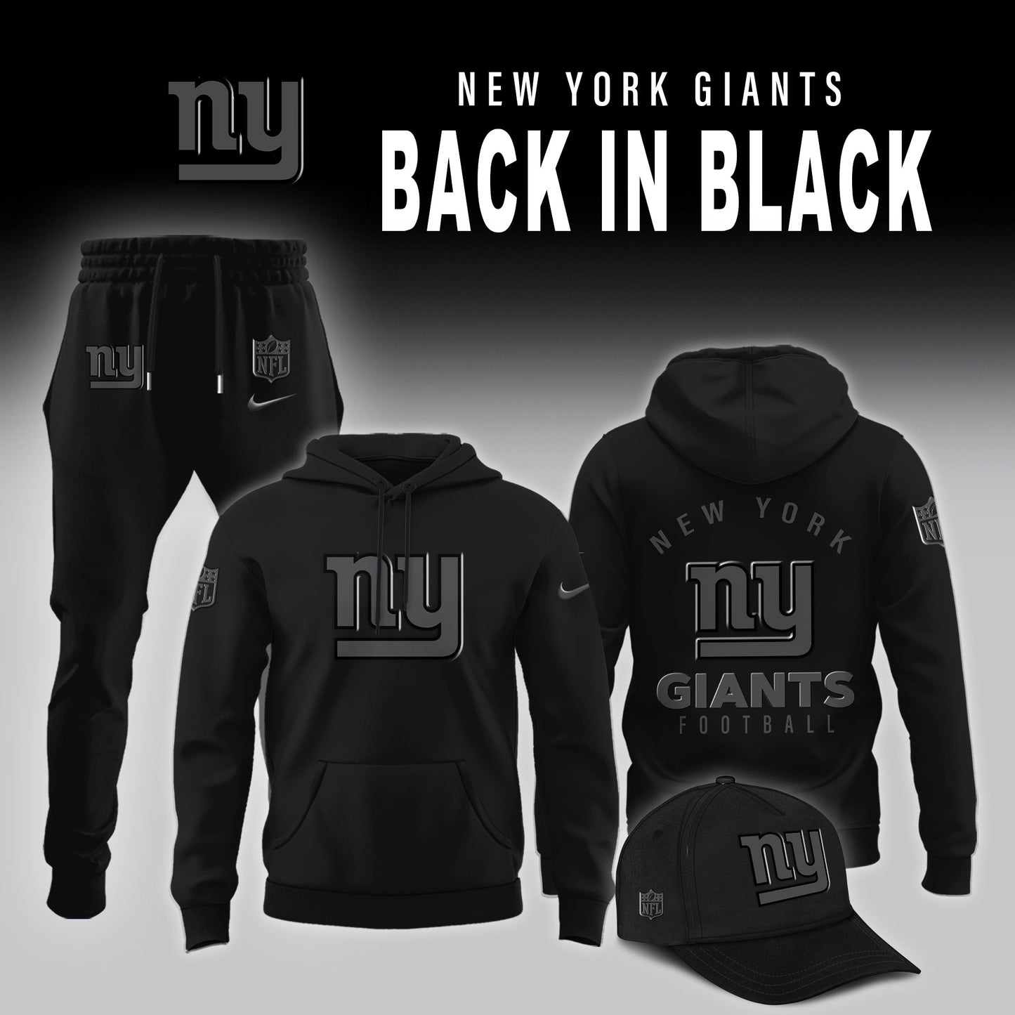 New York Giants 2025 Back In Black Limited Edition Combo Hoodie
