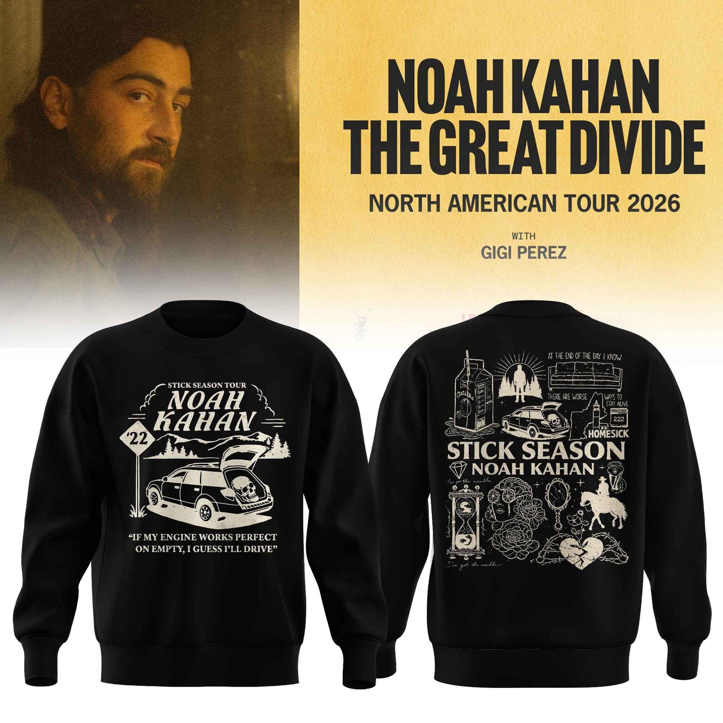 Noah Kahan “ The Great Divide Tour Merch Limited Sweater