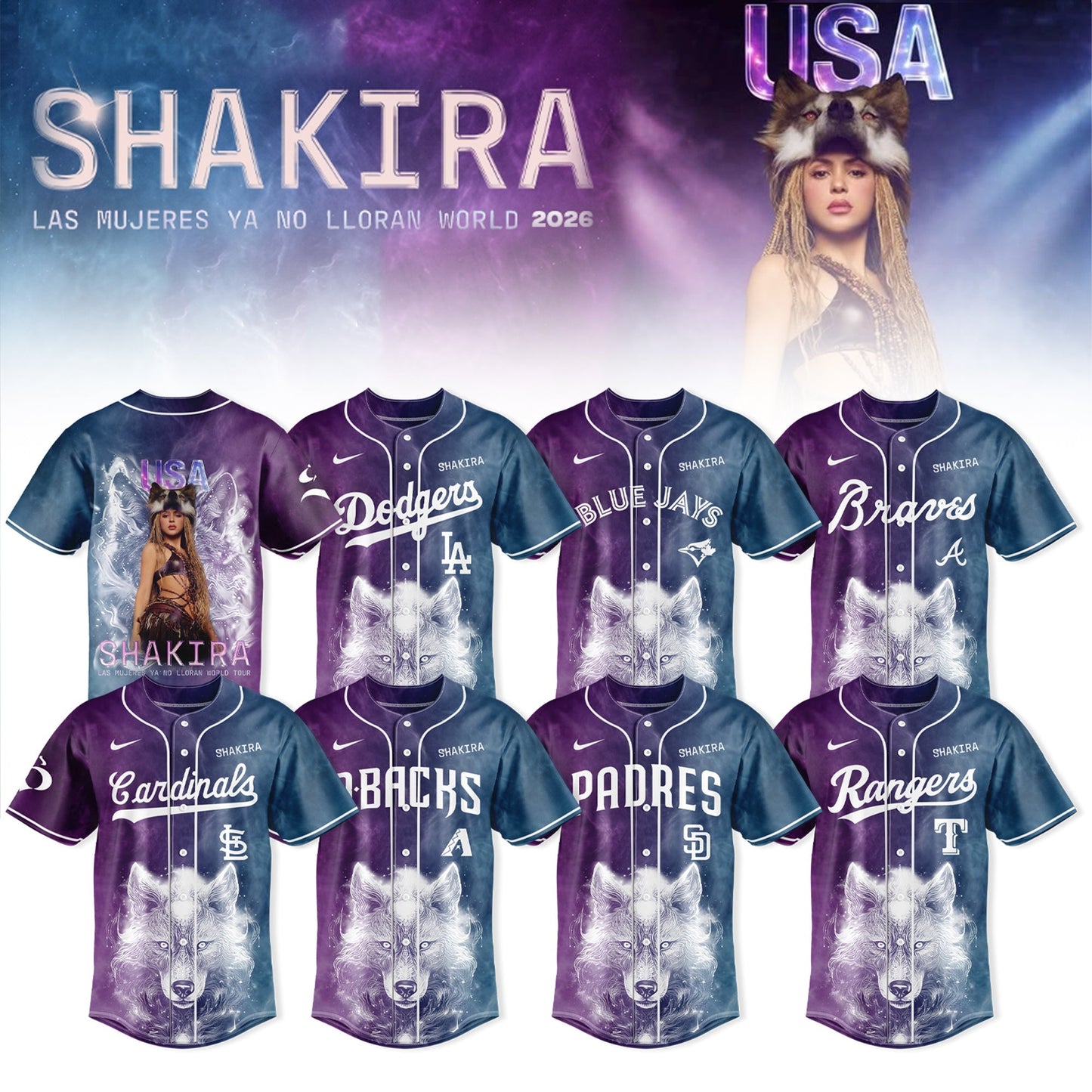 MLB x Shakira “ Cosmic She Wolf World Tour Collection