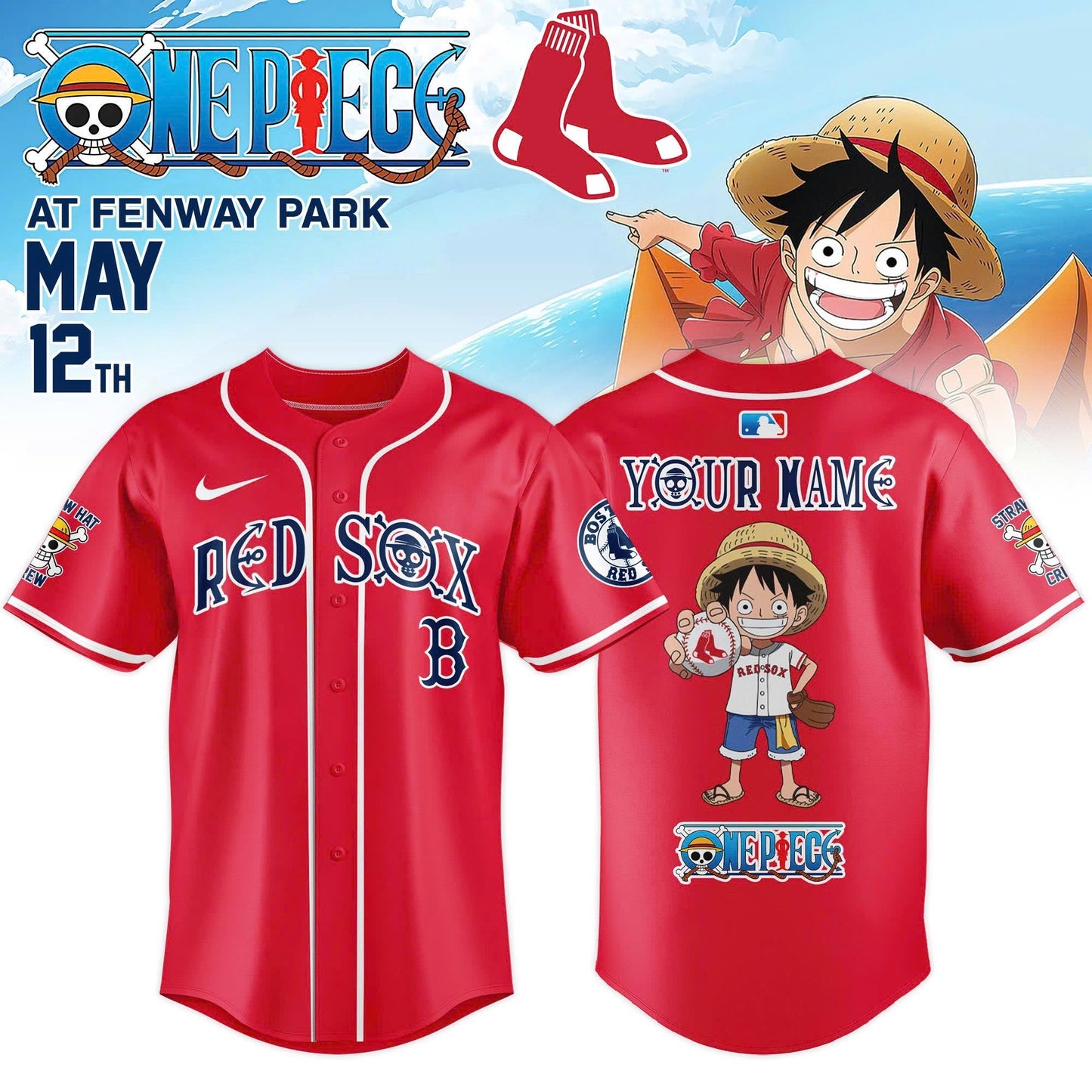 Boston Red Sox x One Piece Night 2026 Limited Edition Jersey