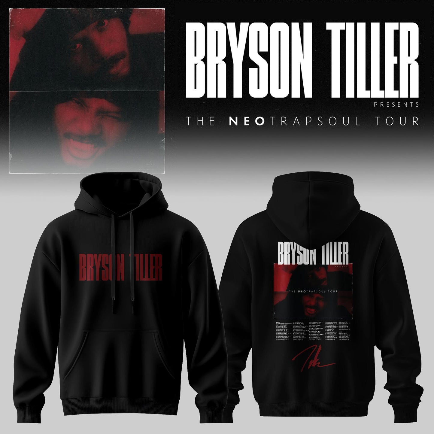 Bryson Tiller The Neo Trapsoul Tour 2026 Limited Edition Hoodie
