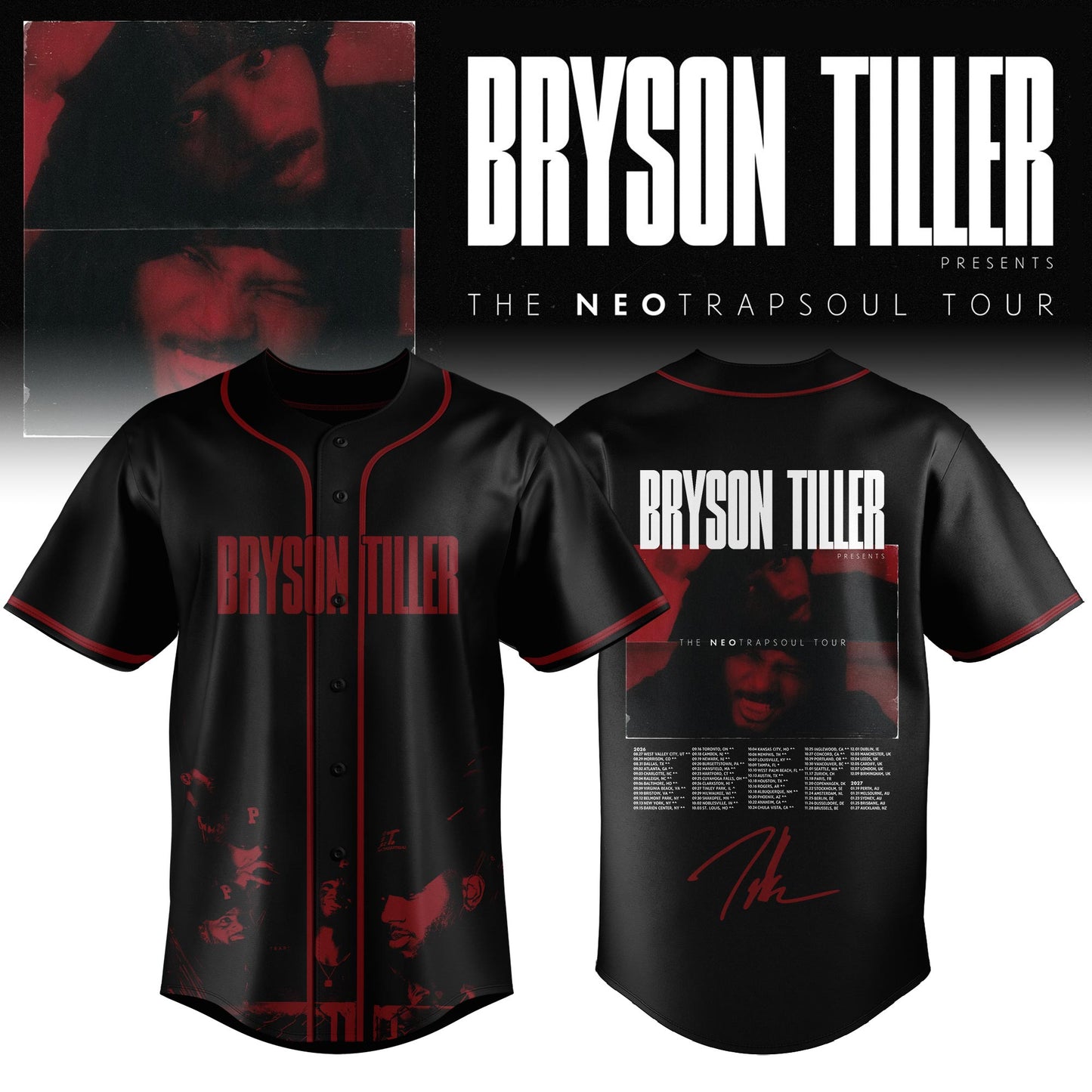 Bryson Tiller The Neo Trapsoul Tour 2026 Limited Edition Jersey