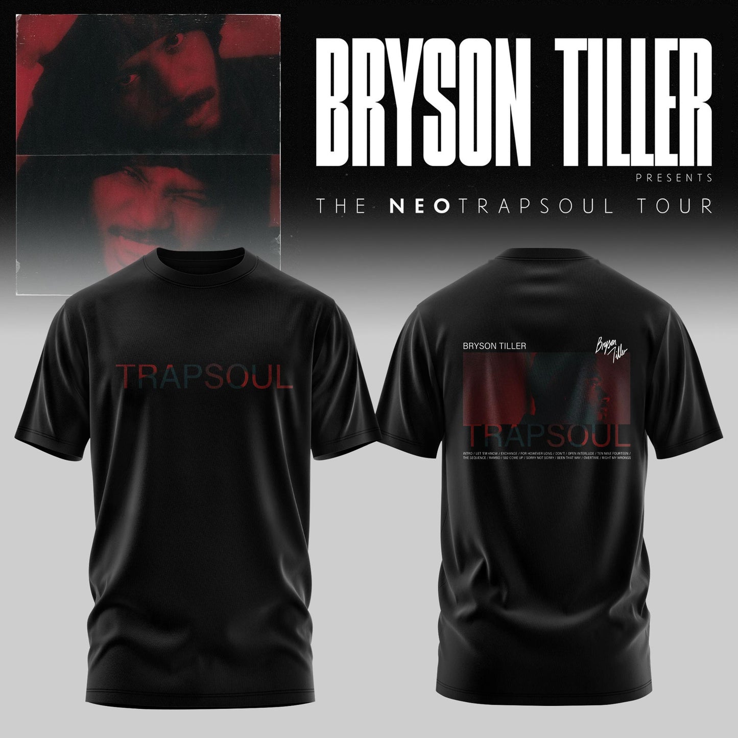 Bryson Tiller The Neo Trapsoul Tour 2026 Limited Edition T-Shirt