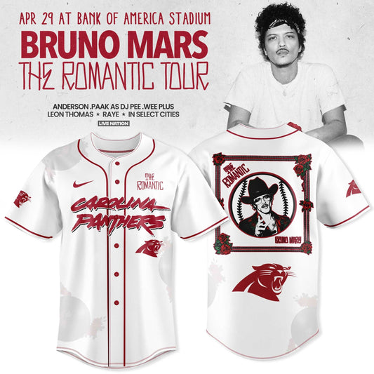 Carolina Panthers x Bruno Mars “ The Romantic Tour 2026 Jersey Collection