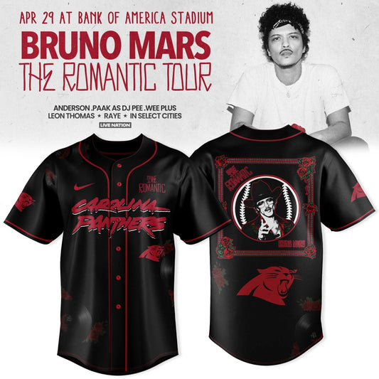 Carolina Panthers x Bruno Mars “ The Romantic Tour 2026 Jersey Collection