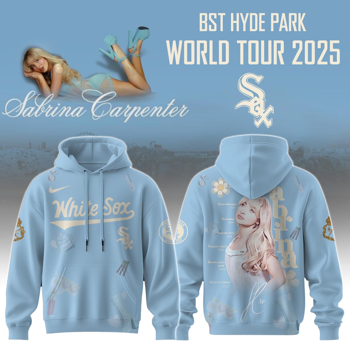 CW Sox x Sabrina Carpenter Short  Sweet Tour Hoodie Editions Limited +Selling Out Fast