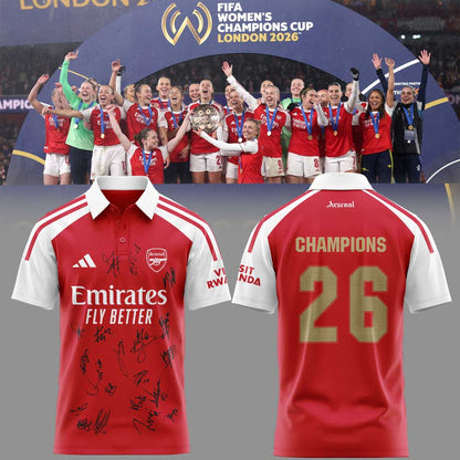 Arsenal FIFA Womens Champions Cup 2026 Winners Signature Polo