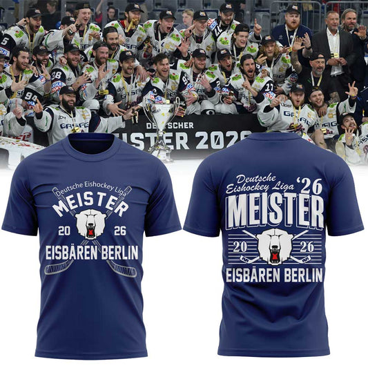 Eisbären Berlin Deutsche Eishockey Liga Meister 2026 Shirt Blue