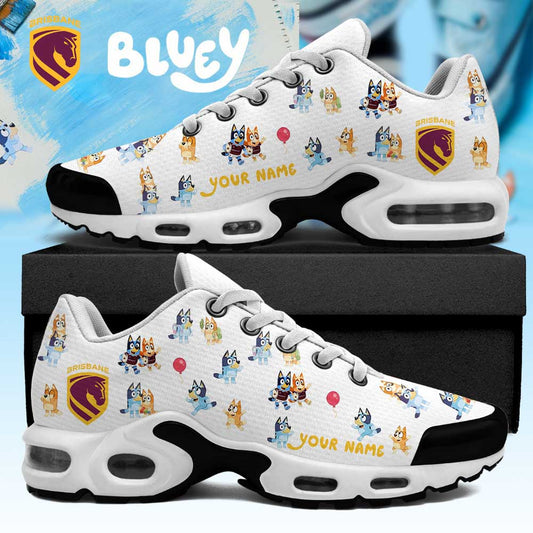 Brisbane Broncos Bluey and Bingo Collection 2026 Custom Name White Shoes
