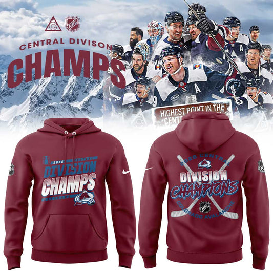 Colorado Avalanche 2026 Central Division Champs Hoodie