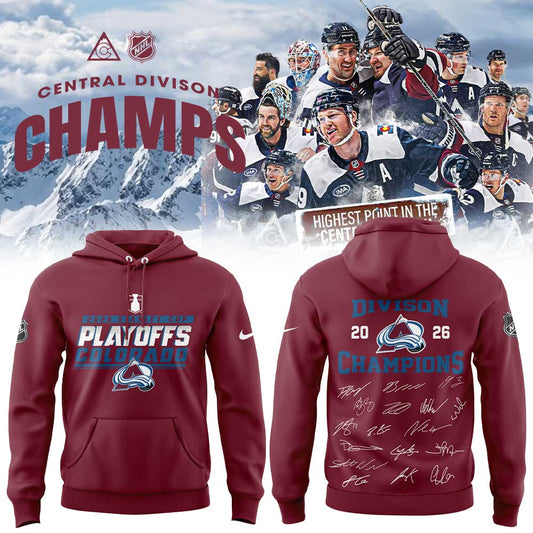 Colorado Avalanche 2026 Central Division Champs Hoodie