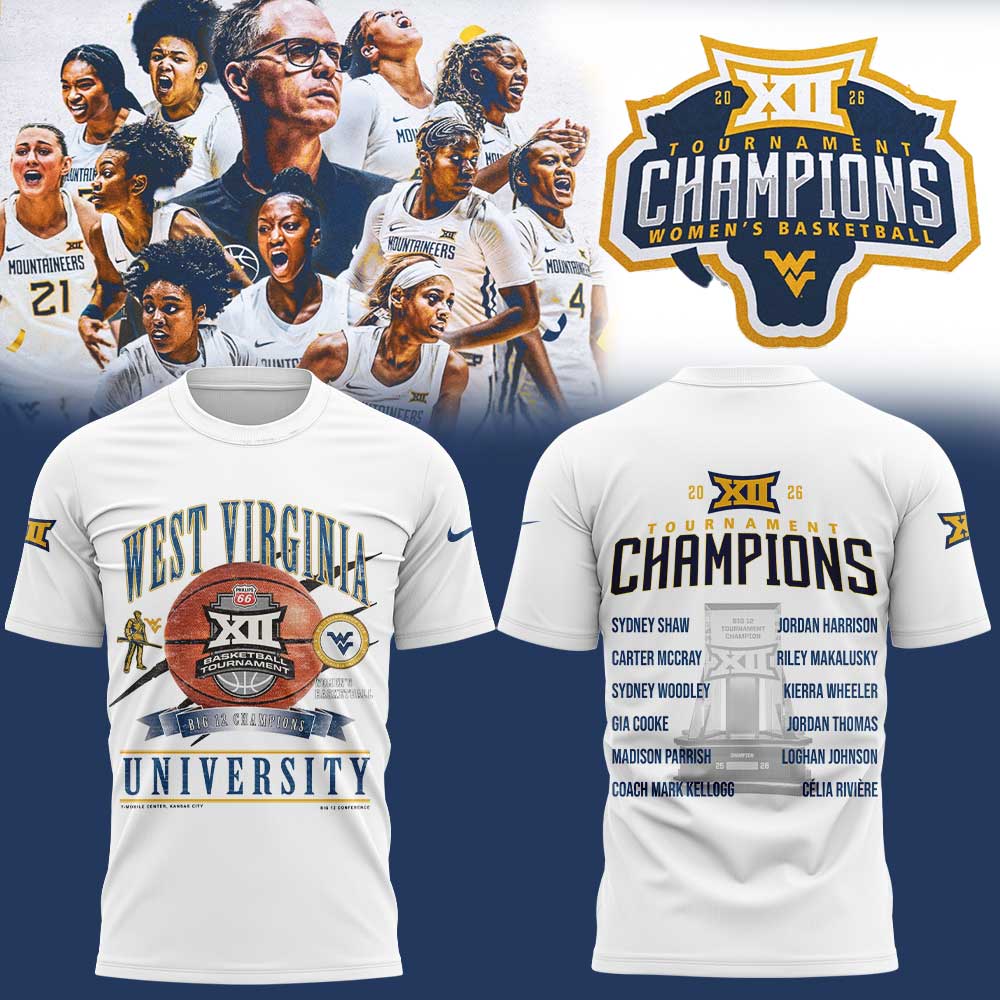 WVU Women™s Basketball 2026 Big 12 Women™s Basketball Tournament Championship White Shirt