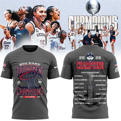 UConn Women™s Basketball 2026 BIG EAST Tournament Champions Gray Shirt