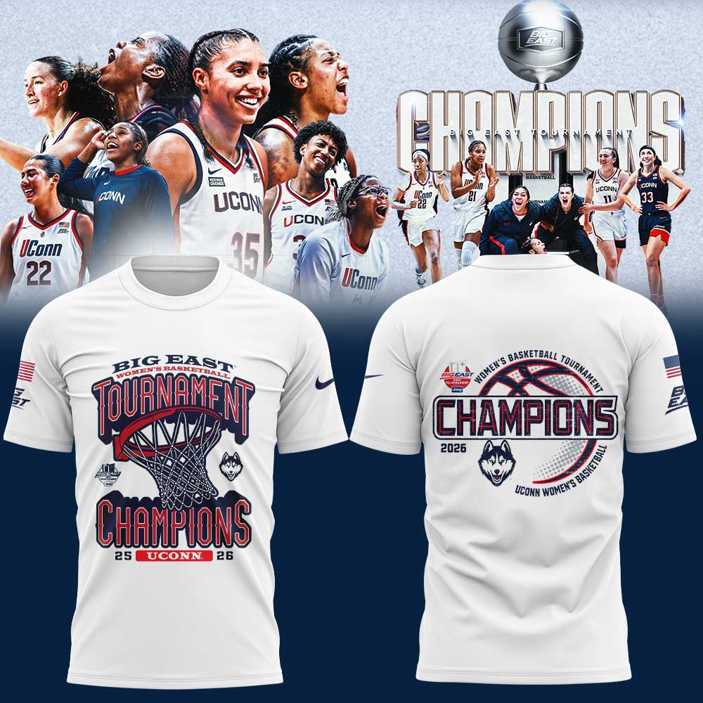UConn Women™s Basketball 2026 BIG EAST Tournament Champions White Shirt V2