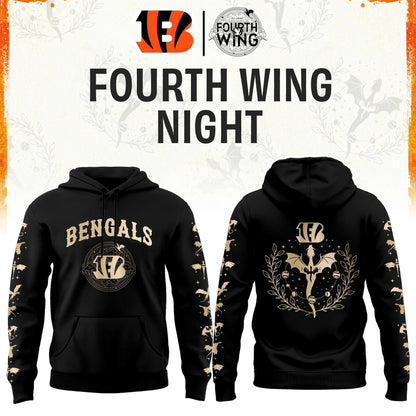 C Bengals Fourth Wings Night Black Hoodie