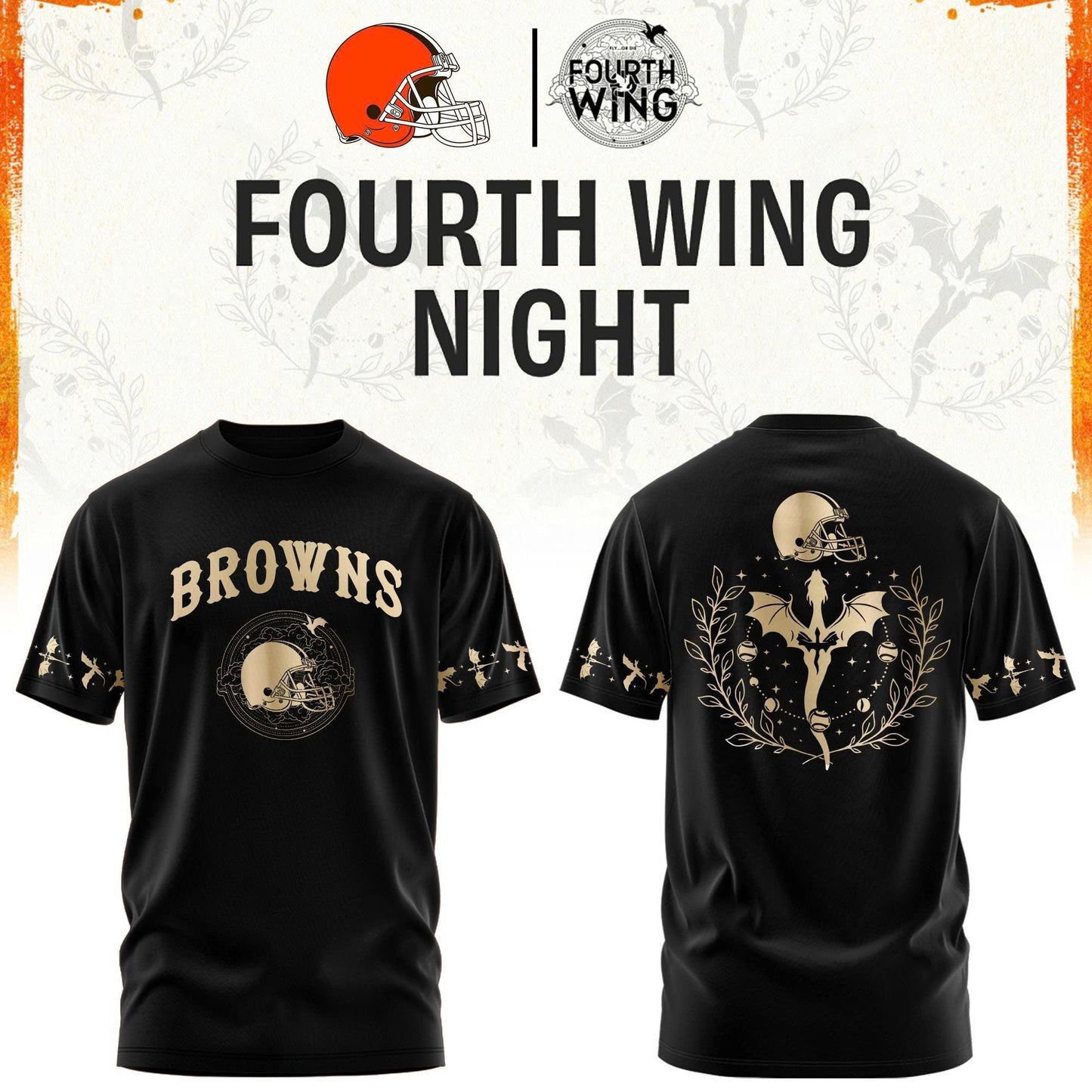 C Browns Fourth Wings Night Black Shirt