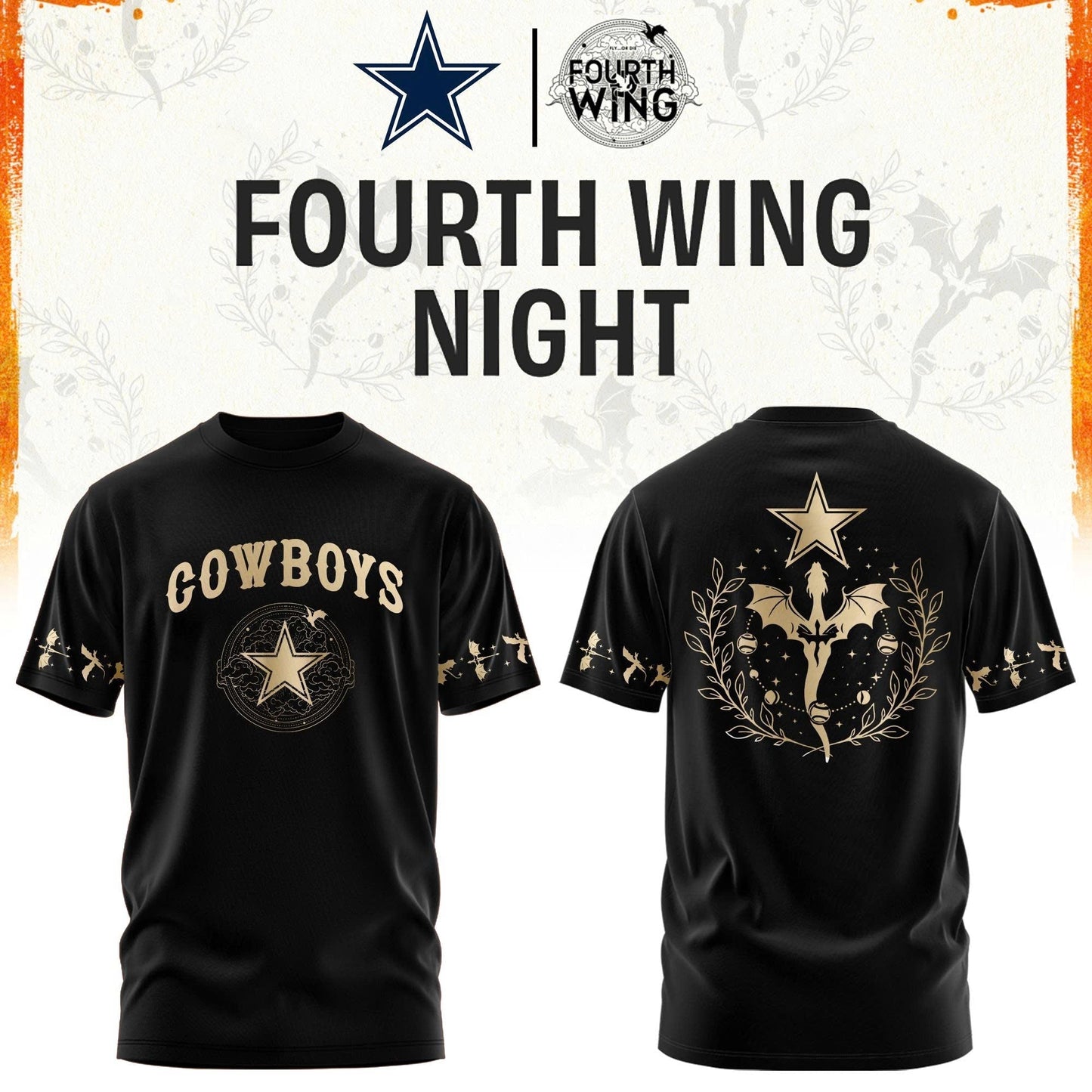 D Cowboys Fourth Wings Night Black Shirt
