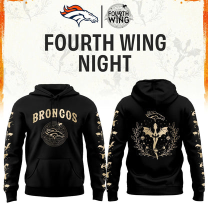 D Broncos Fourth Wings Night Black Hoodie