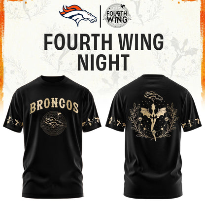 D Broncos Fourth Wings Night Black Shirt