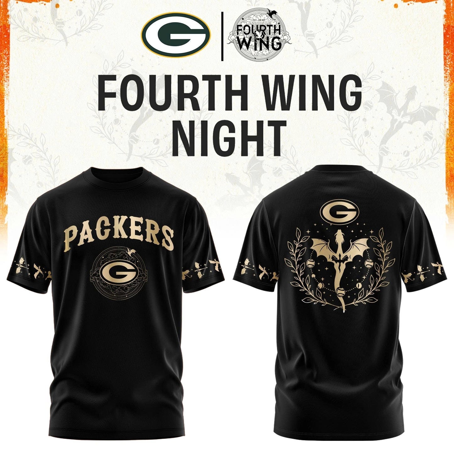 GB Packers Fourth Wings Night Black Shirt