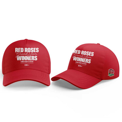 England Red Roses 2026 W6N Grand Slam Winners Graphic Champions Shirt White V2