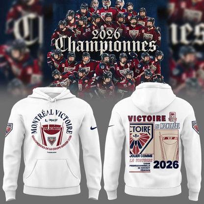 Victoire de Montréal championne Coupe Walter LPHF 2026 Hoodie White V3