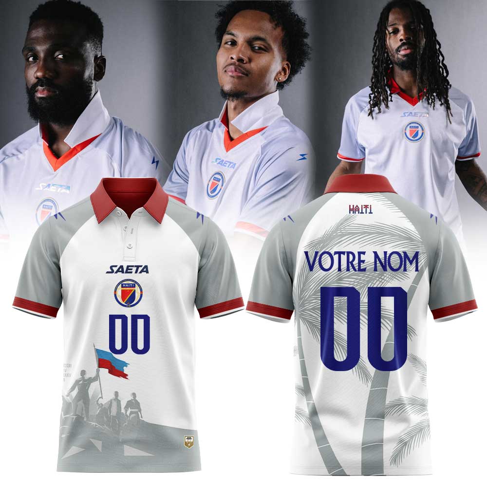Haïtienne de Football 1974 História do Haiti for World Cup 2026 Polo White Custom Name, Number
