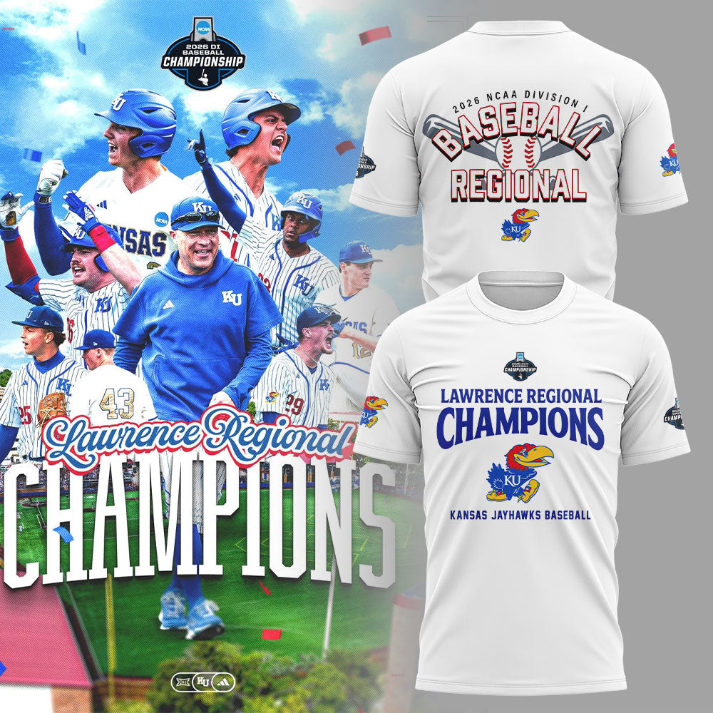 Kansas Baseball Lawrence Regional Champions 2026 Shirt White