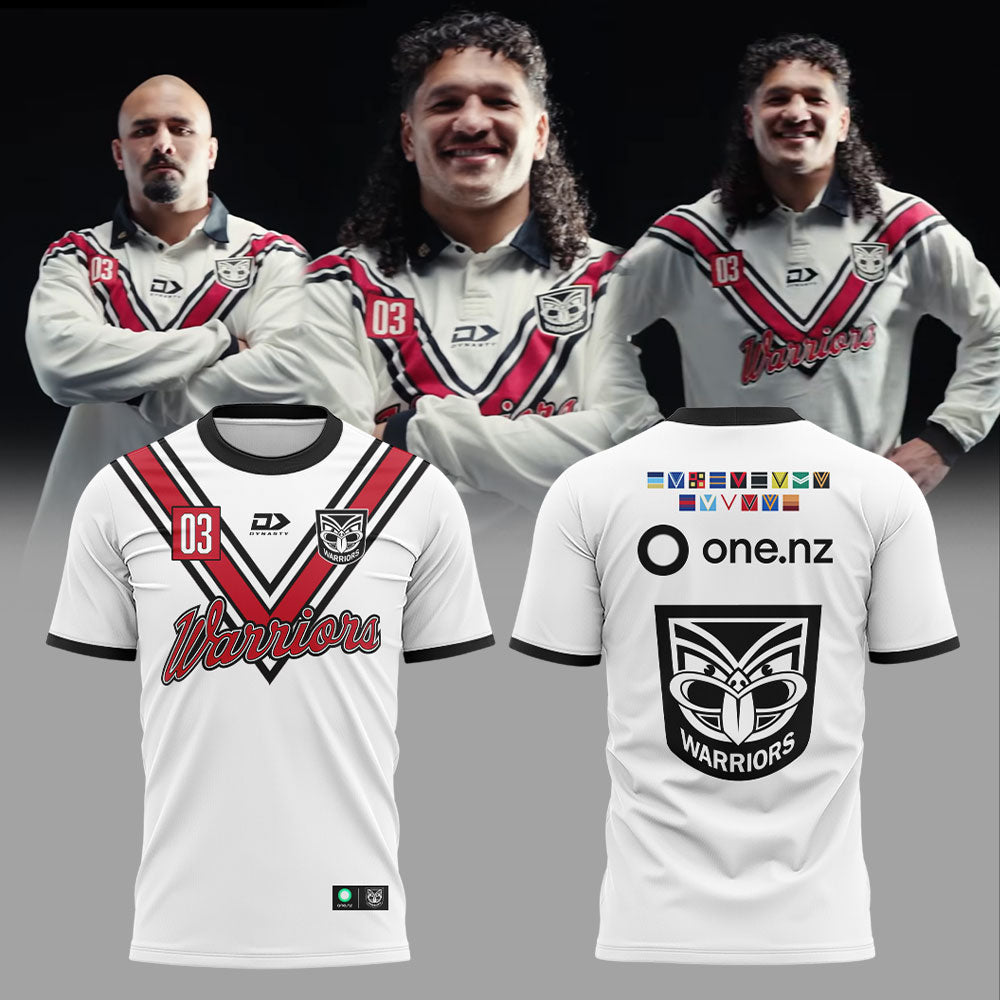 NZ Warriors x 03 Fauxback 𝓓𝓮𝓪𝓻: 𝓞𝓷𝓮 𝓝𝓮𝔀 𝓩𝓮𝓪𝓵𝓪𝓷𝓭 𝓦𝓪𝓻𝓻𝓲𝓸𝓻𝓼 𝓯𝓪𝓷𝓼 Shirt V2
