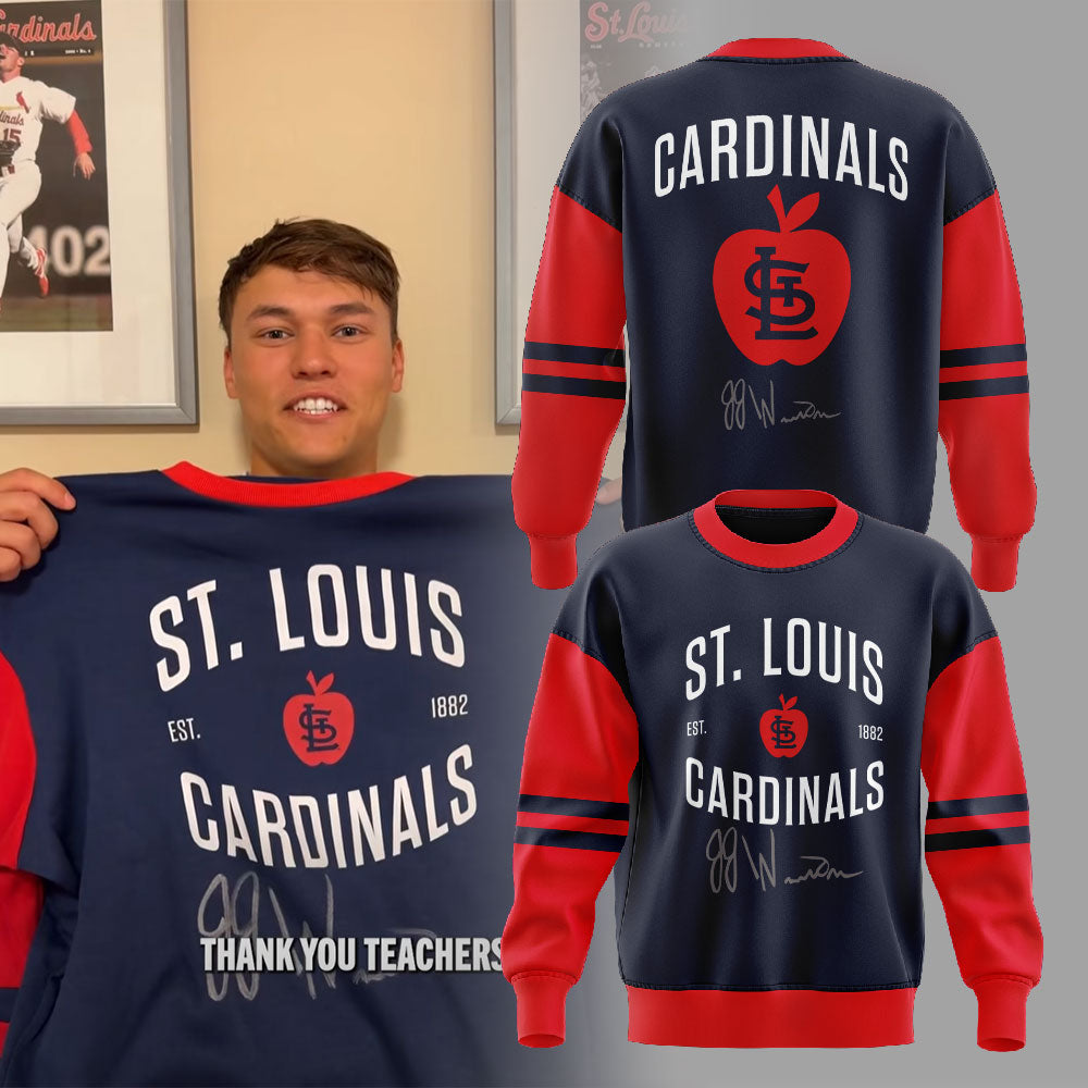 St.L Cardinals JJ Wetherholt sends his signature on Teacher’s Day Sweatshirt
