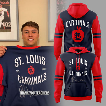 St.L Cardinals JJ Wetherholt sends his signature on Teacher’s Day Hoodie