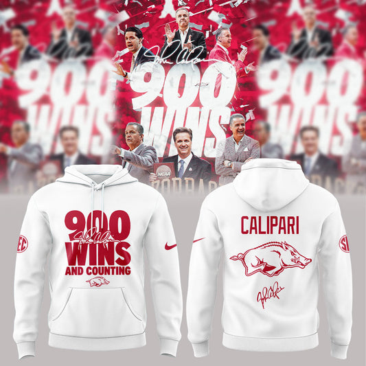 Arkansas Razorbacks Basketball Coach John Calipari 900 wins and counting Hoodie