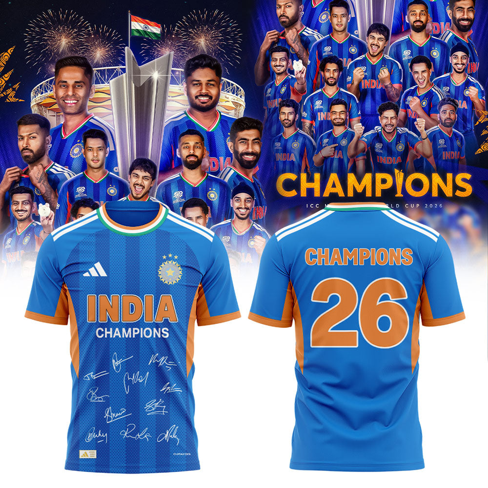 Cricket India 2026 T20 World Cup Champions Shirt V2