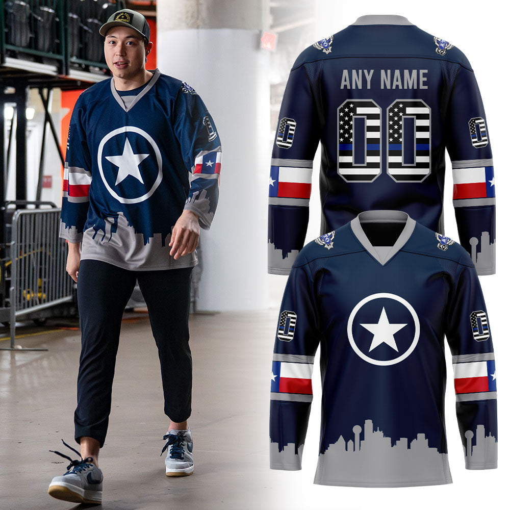 D Stars outfit Police Hockey Jersey 2026 Custom Name, Number