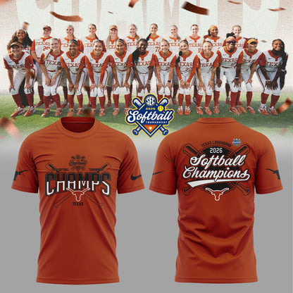 Texas Longhorns 2026 SEC Softball Tournament Champions Locker Room Shirt Orange