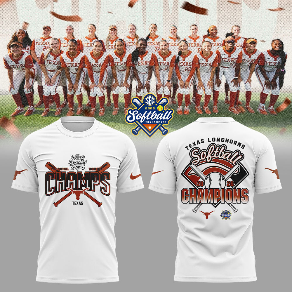 Texas Longhorns 2026 SEC Softball Tournament Champions Locker Room Shirt White V2