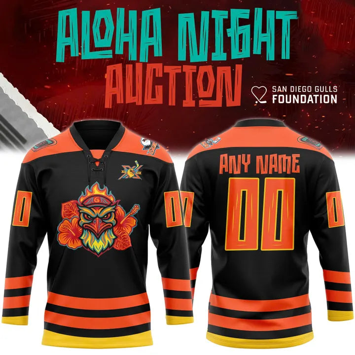 San Diego Gulls Aloha Night 2026 Hockey Jersey Custom Name, Number