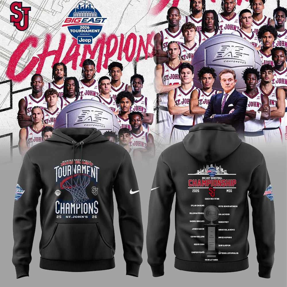 St John™s Basketball 2026 BIG EAST Conference Men™s Basketball Tournament Championships White Hoodie