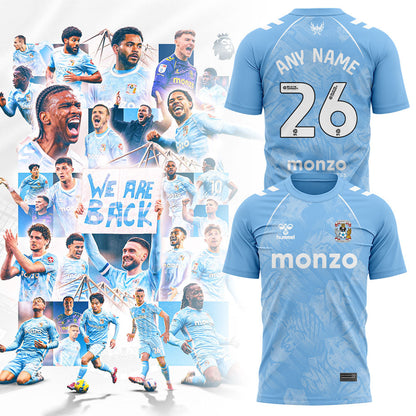 Coventry City WE ARE PREMIER LEAGUE Limited Edition Shirt Blue Custom Name, Number