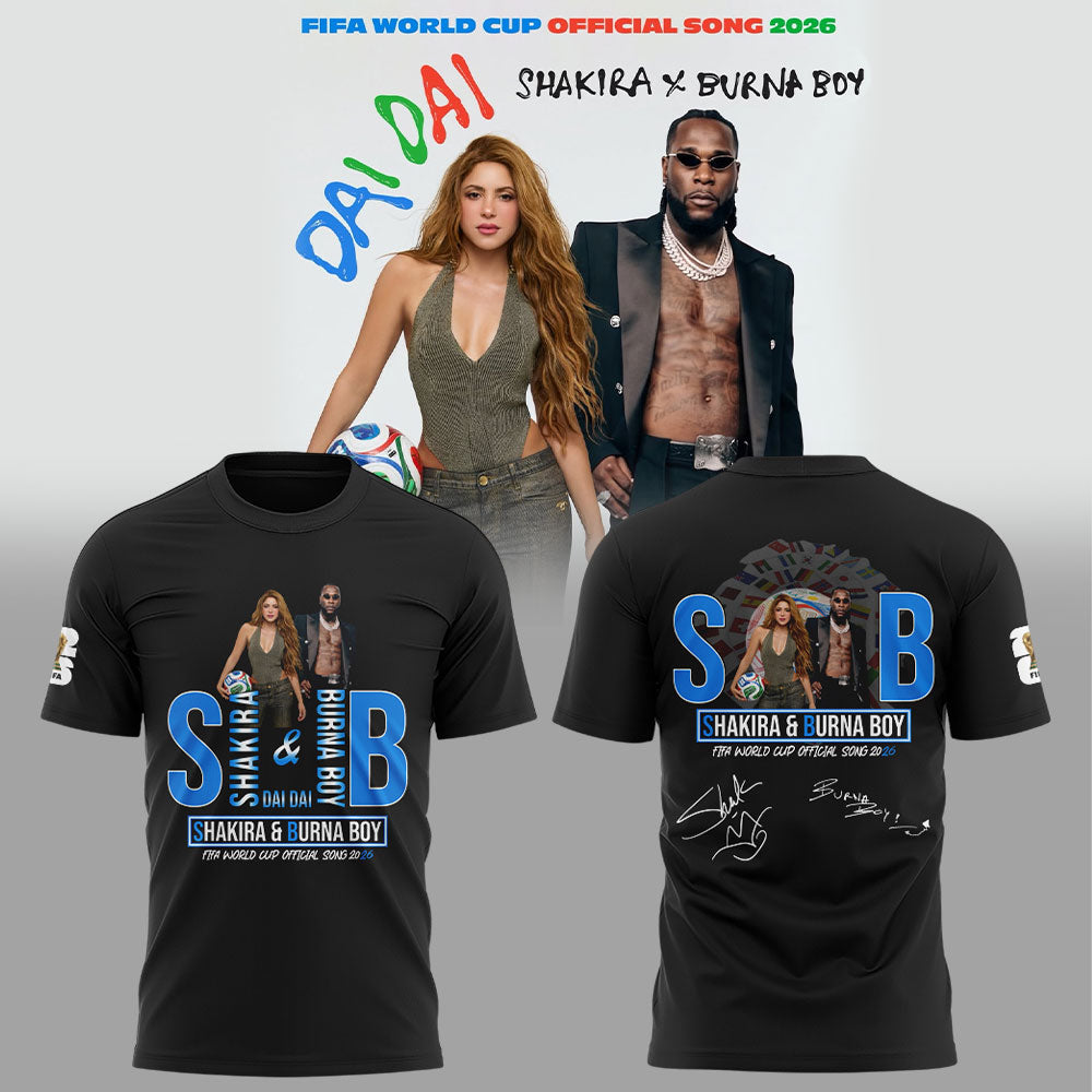 SHAKIRA X BURNA BOY FIFA WORLD CUP OFFICIAL SONG 2026 Shirt Black