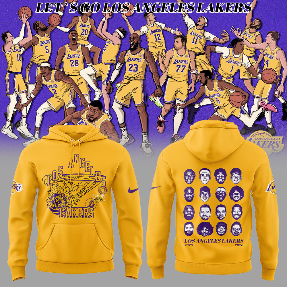 LA Lakers It’s go time. Playoff details Hoodie Yellow