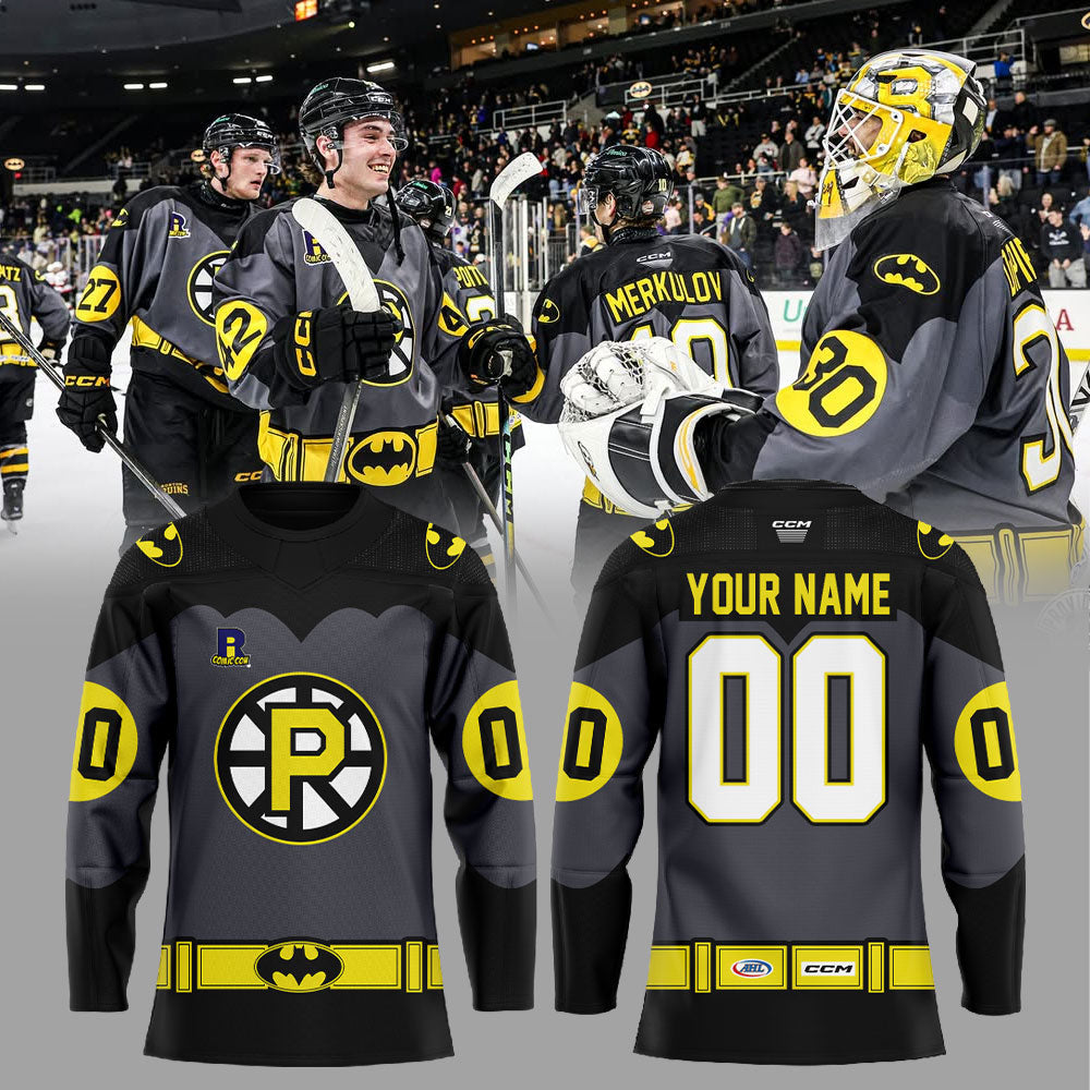 P Bruins Batman Weekend for Dark Knight Hockey Jersey Custom Name, Number
