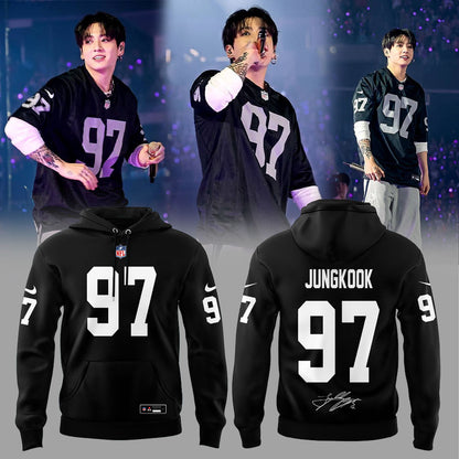 LV Raiders Jung Kook in Silver & Black = FYA Hoodie