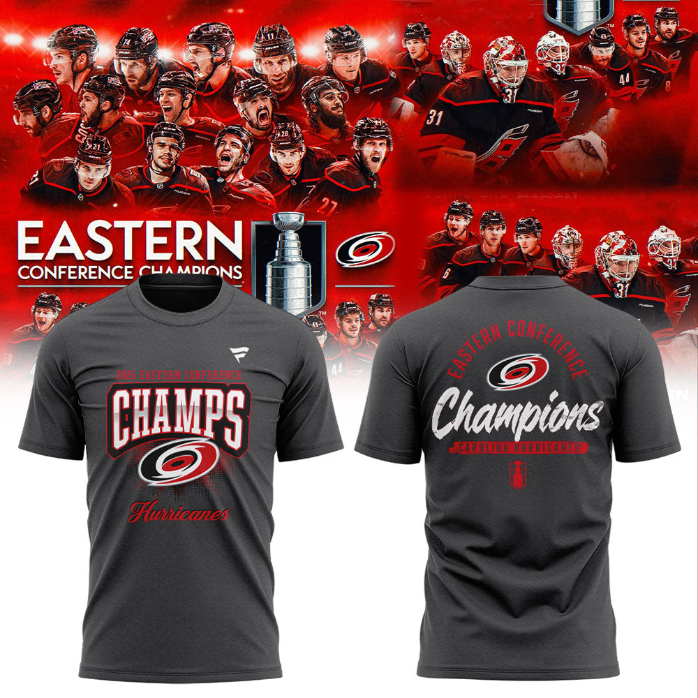 C Hurricanes NHL Eastern Conference Champions 26` Limited Shirt Gray