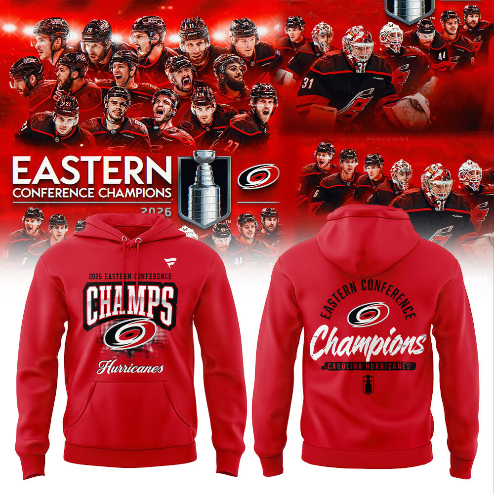 C Hurricanes NHL Eastern Conference Champions 26` Limited Hoodie Red