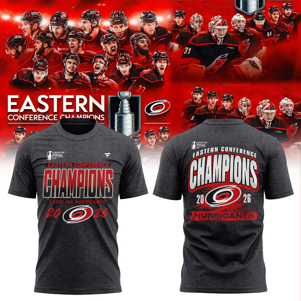 C Hurricanes NHL Eastern Conference Champions 26` Limited Shirt Gray